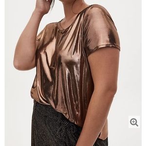 Torrid copper top & black wide leg pant